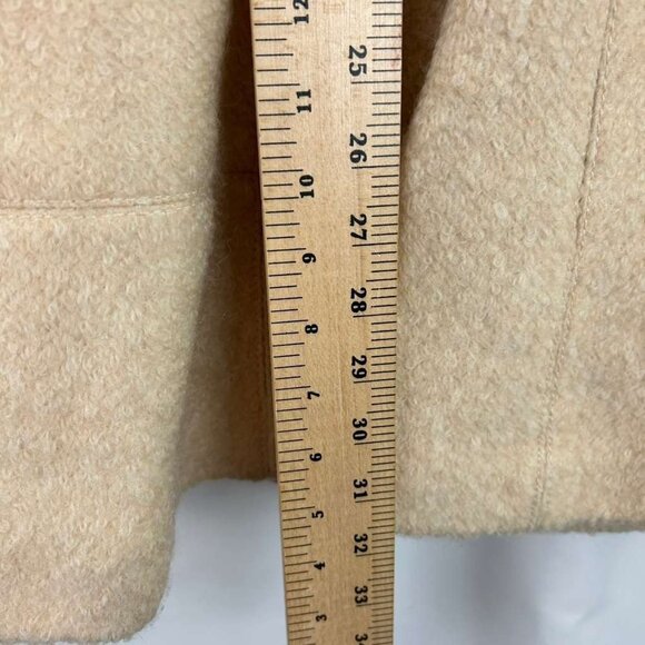 Vintage Guess Women's S Peacoat Cream Wool Blend Double Breasted Fit Flare Coat - Picture 5 of 16